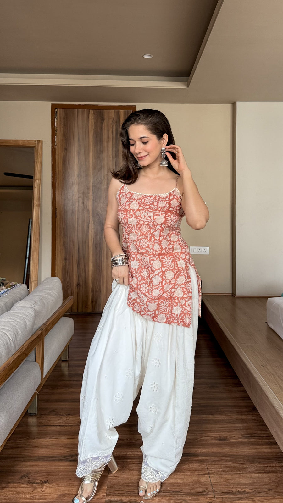 Peach Iced Tea Farshi Salwar Set