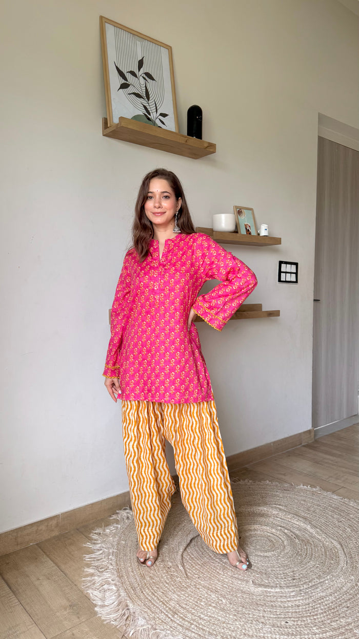 Basanti Farshi Salwar Set – Cotton Camisole Kurta