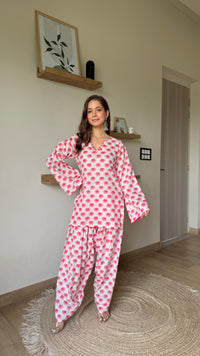 Pink Elephant Farshi Salwar Set – Hand Block Print | Rochi India